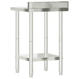 Kitchen Work Table with Backsplash 55x55x93 cm Stainless Steel 376456
