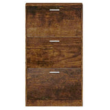 Shoe Cabinet Smoked Oak 59x17x108 cm Engineered Wood 342531