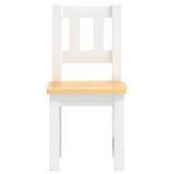 3 Piece Children Table and Chair Set White and Beige MDF 10410