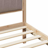 Bed frame Brown and taupe 100 x 200 cm Solid pine wood 878492