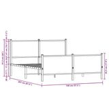 Metal Bed Frame without Mattress Sonoma Oak 140x200 cm 3301361