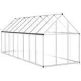 ZNTS Greenhouse with Base Frame Silver 445x169x195 cm Aluminium 3266332