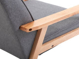 Minimalistic Wooden Frame Accent Chair, with Padded Seat - Dark Grey T3398P328118