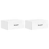 Wall-Mounted Bedside Cabinet with Drawer 2 pcs High Gloss White 898964