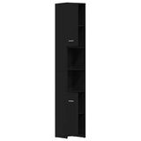 Bathroom Cabinet Black 30x30x183.5 cm Engineered Wood 802598