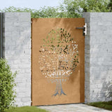 Garden Gate 85x125 cm Corten Steel Tree Design 153210
