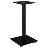Speaker Stands 2 pcs Black Tempered Glass 1 Pillar Design 51808
