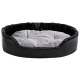 Dog Bed Black and Grey 90x79x20 cm Plush and Faux Leather 171255