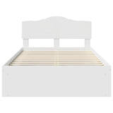 Bed Frame with Headboard White 120 x 200 cm Solid Pine Wood 3412916