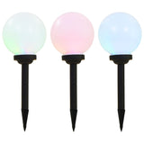 ZNTS Outdoor Solar Lamps 3 pcs LED Spherical 20 cm RGB 44458