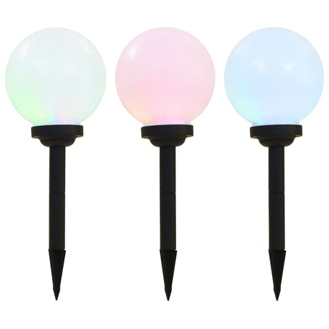 ZNTS Outdoor Solar Lamps 3 pcs LED Spherical 20 cm RGB 44458