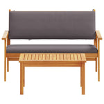 Garden Sofa Set with Cushion 2 pcs Brown Solid Acacia wood 4106583