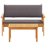 Garden Sofa Set with Cushion 2 pcs Brown Solid Acacia wood 4106583