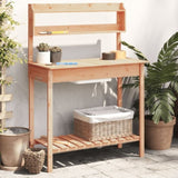 Potting Table with Sink Brown 147.5x44x139.5 cm Solid Wood Fir 156347