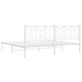 Metal Bed Frame without Mattress with Headboard White 200x200cm 376184
