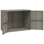 Garden Storage Cabinet Grey 100x55.5x80 cm Poly Rattan 319869