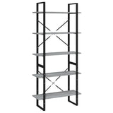 5-Tier Book Cabinet Grey Sonoma 80x30x175 cm Engineered Wood 3114017