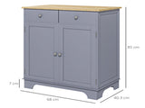 Side Storage Multi-use Sideboard Table Kitchen Floor Cabinet with Solid Wood Top, Adjustable Shelf, T3398P553467