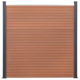 Fence Panel Set Brown 353x186 cm WPC 3211830