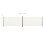 ZNTS Retractable Side Awning 160x600 cm Cream 42179