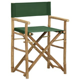 Directors Chair Set of 2 Green Bamboo, fabric 313032