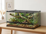 Reptile Glass Terrarium with Stone Background, Front Ventilation, Escape-Proof Knob Lock, 50 x 30 x T3398P548050