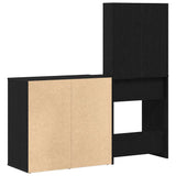 LED Dressing Table Set with Drawer Black Oak 140 x 40 x 140 cm 3333045
