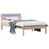 Bed Frame with Headboard Brown 90 x 200 cm Solid Pine Wood 872794
