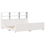 Bookcase Bed without Mattress White 180x200 cm Super King Solid Wood 3323798