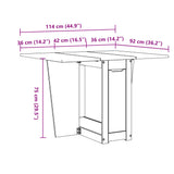 Butterfly Dining Table Foldable Corona White Solid Wood Pine 4013435