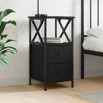 ZNTS Bedside Cabinet Black 34x35.5x70 cm Engineered Wood 825943