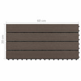 Decking Tile 6 pcs Dark Brown 60 x 30 cm WPC 42046686