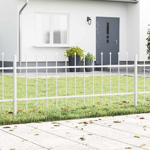Garden Fence White 6.8 x 0.6 m Powder-coated steel 3334078