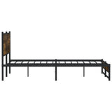 Metal Bed Frame without Mattress Smoked Oak 160x200 cm 4007835
