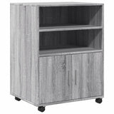 Rolling Cabinet Grey Sonoma 60x48x81 cm Engineered Wood 853169