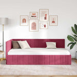 Corner Bed Frame with Headboard Wine red 100 x 200 cm Velvet 42016321