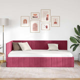 Corner Bed Frame with Headboard Wine red 100 x 200 cm Velvet 42016321