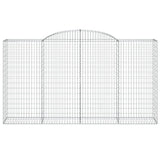 Arched Gabion Baskets 10 pcs 300x50x160/180 cm Galvanised Iron 3146763