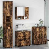 Bathroom Furniture Set 4 pcs Smoked Oak Engineered wood & Metal 3393008
