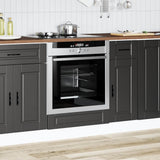 Oven Cabinet Porto Black Engineered Wood 853998