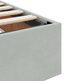 Storage Bed with Mattress Light Grey 140 x 190 cm Velvet 3370094