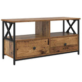 TV Cabinet Old Wood 90 x 33 x 45 cm Engineered Wood and Steel 881301