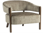 Accent Chair, Upholstered Tub Chair with Solid Wood Frame and Legs, Light Brown T3398P549984
