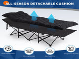 Folding Camping Cot Bed with Soft Pad, Portable Outdoor Cot, Adults Sleeping Bed 92690185