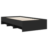 Bed Frame without Mattress Black 90x190 cm Single Engineered Wood 3295703