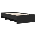 ZNTS Bed Frame without Mattress Black 75x190 cm Small Single Engineered Wood 3295710