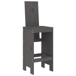 7 Piece Garden Bar Set Grey Solid Wood Pine 3157783