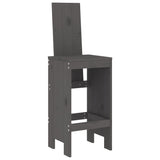 7 Piece Garden Bar Set Grey Solid Wood Pine 3157783