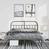 Metal Bed Frame without Mattress with Headboard Black 135x190cm 353634