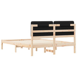 Bed Frame with Upholstered Headboard Black 140 x 190 cm 877986